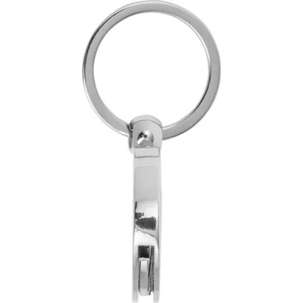  Keyring with shopping cart coin Srebrna