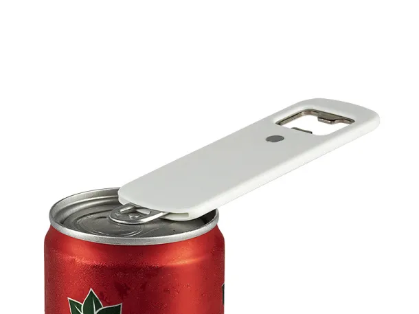 CAN plastic bottle and can opener with magnet White