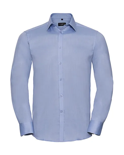  Men's LS Herringbone Shirt - Russell Collection Svijelo plava