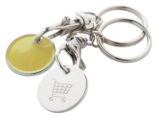 Eurocoin trolley coin keyring Yellow