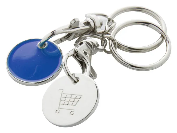 Eurocoin trolley coin keyring Blue