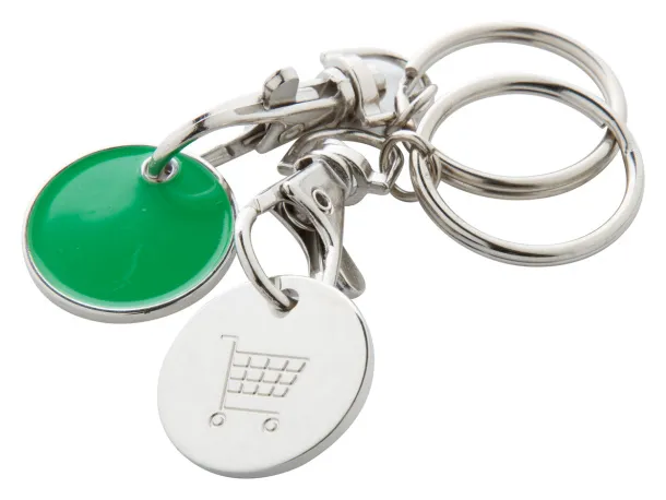 Eurocoin trolley coin keyring Green