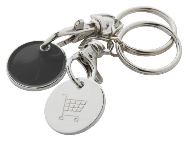 Eurocoin trolley coin keyring Black