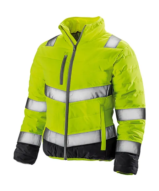  Women's Soft Padded Safety Jacket - Result Safe-Guard Fluo Yellow Siva