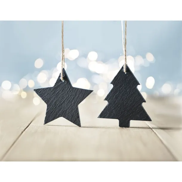 SLATESTAR Slate xmas hanger star Black