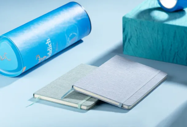 BIVELLO Recycled cotton notebook  A5 błękitny