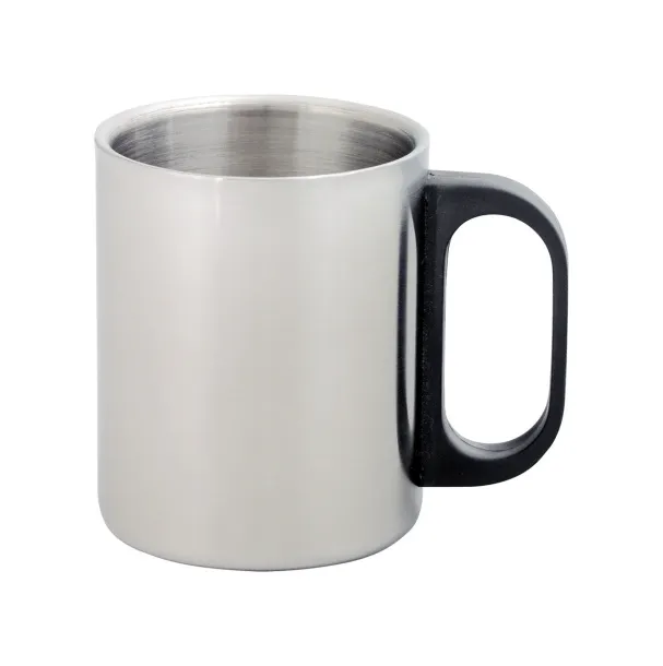 Gilbert double metal mug Silver Black