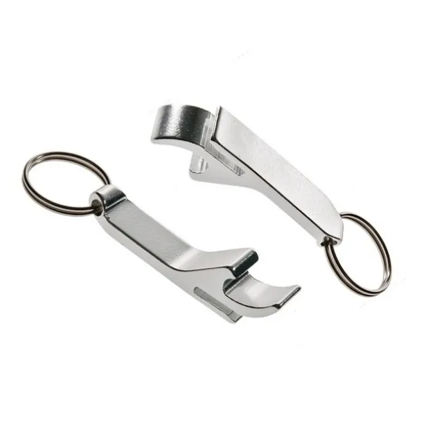 ALUMINIUM key ring with opener Silver