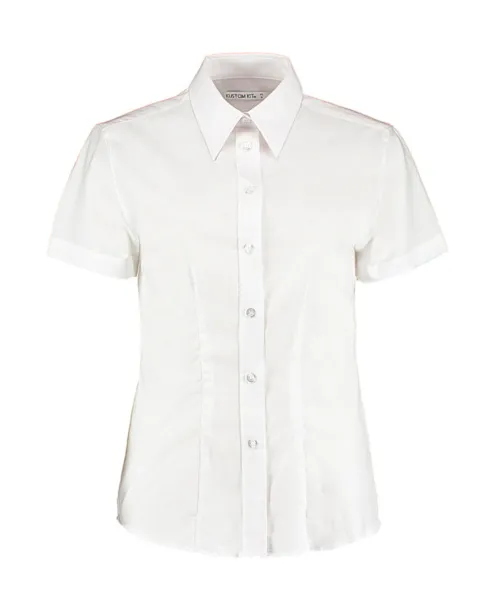  Women's Tailored Fit Workwear Oxford Shirt SSL - Kustom Kit Bijela