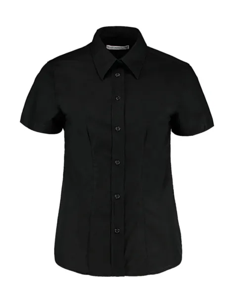  Women's Tailored Fit Workwear Oxford Shirt SSL - Kustom Kit Black