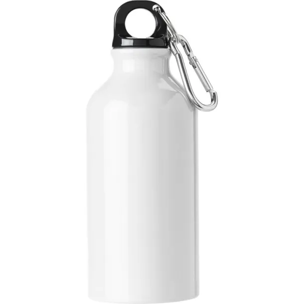  Sports bottle 400 ml with carabiner white