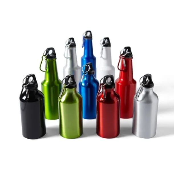  Sports bottle 400 ml with carabiner silver