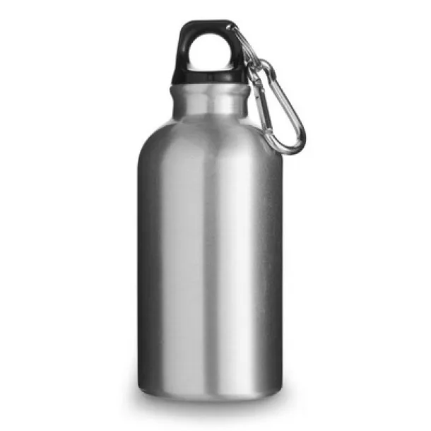  Sports bottle 400 ml with carabiner silver