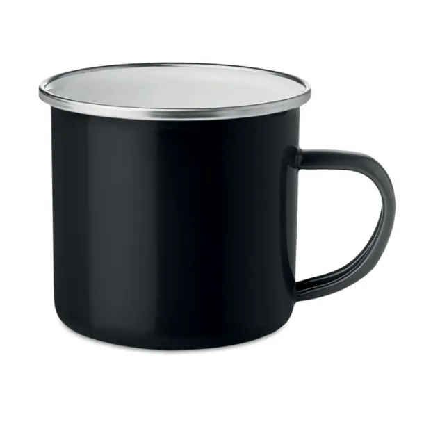 PLATEADO emajlirana metalna šalica, 350 ml Crna