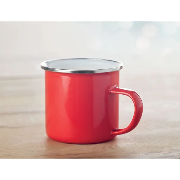 PLATEADO emajlirana metalna šalica, 350 ml Crvena