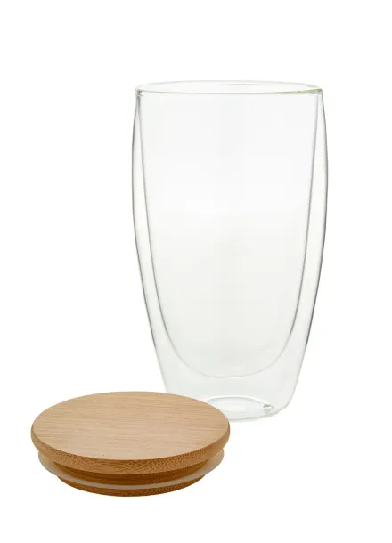 Bondina L glass thermo mug Transparent Natural