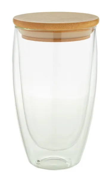 Bondina L Staklena termo šalica, 450 ml Prozirno Prirodna