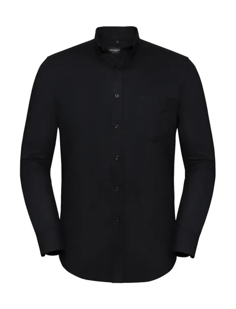  Men's LS Tailored Button-Down Oxford Shirt - Russell  Black