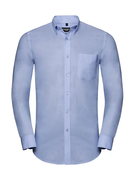  Men's LS Tailored Button-Down Oxford Shirt - Russell  Oxford Blue