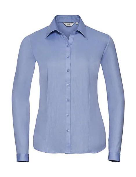  Ladies' LS Herringbone Shirt - Russell Collection Svijelo plava