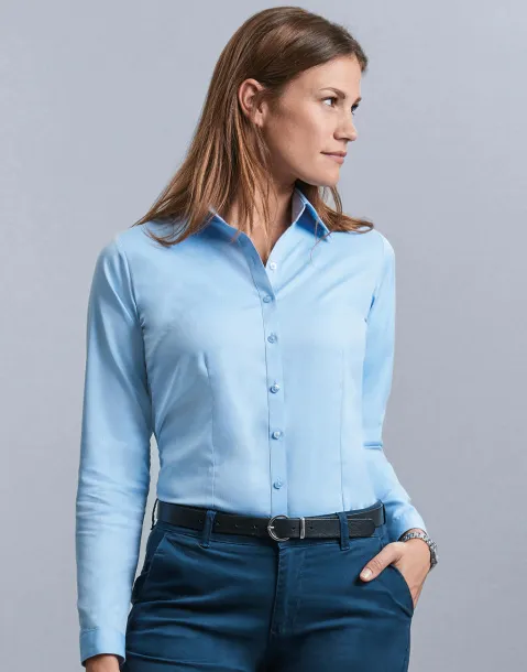  Ladies' LS Herringbone Shirt - Russell Collection