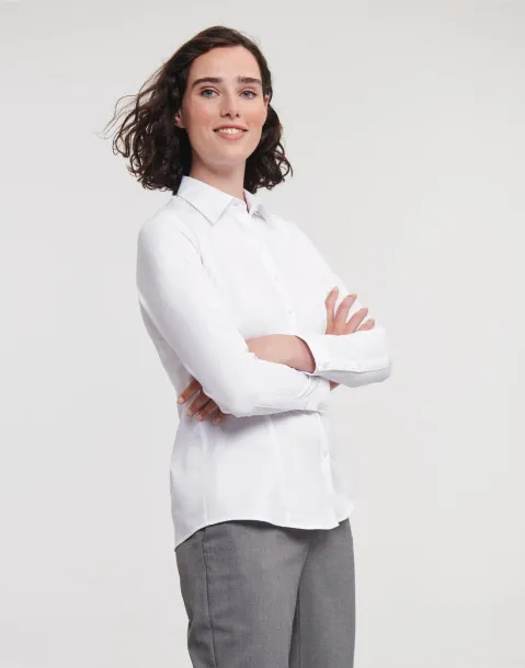  Ladies' LS Herringbone Shirt - Russell Collection