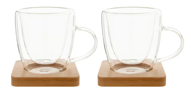 Mocaboo glass espresso cup set Transparent Natural