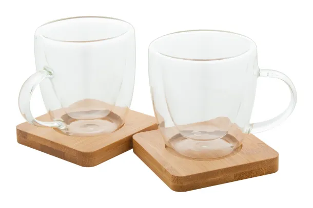 Mocaboo glass espresso cup set Transparent Natural