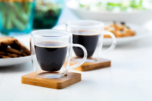 Mocaboo glass espresso cup set Transparent Natural