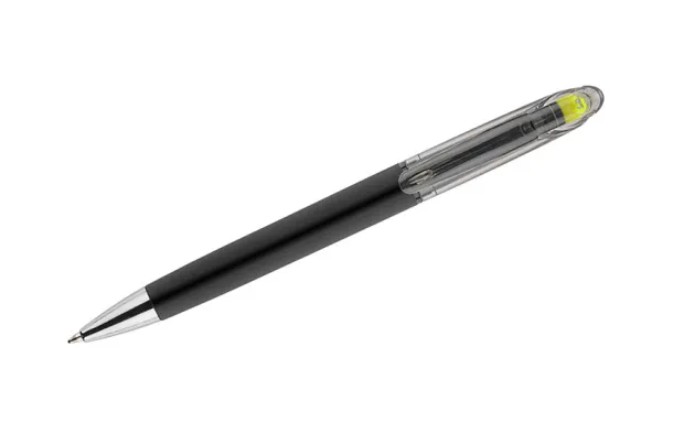 HILIG Ball pen with highlighter żółty