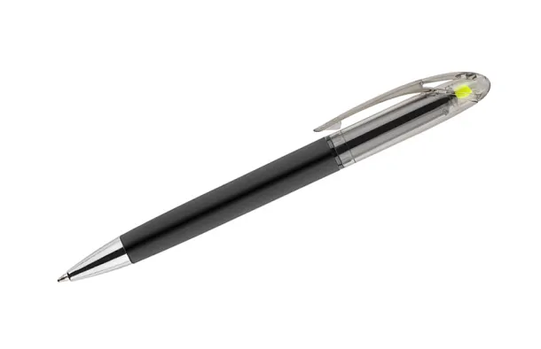 HILIG Ball pen with highlighter żółty
