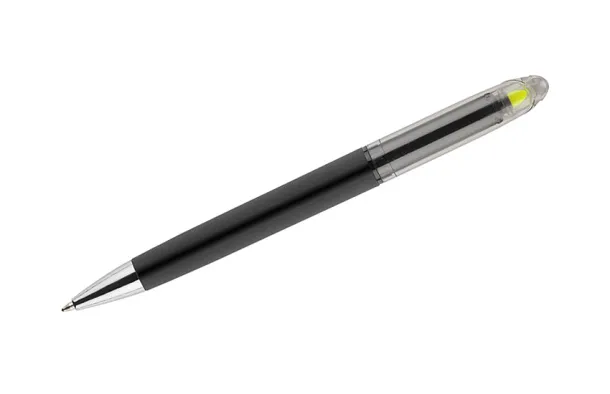 HILIG Ball pen with highlighter żółty