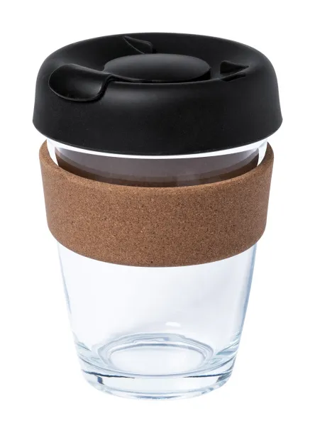 Corgla glass travel mug 300 ml Transparent Black