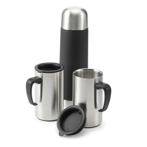  Vacuum flask 475 ml and 2 mugs 265 ml Crna