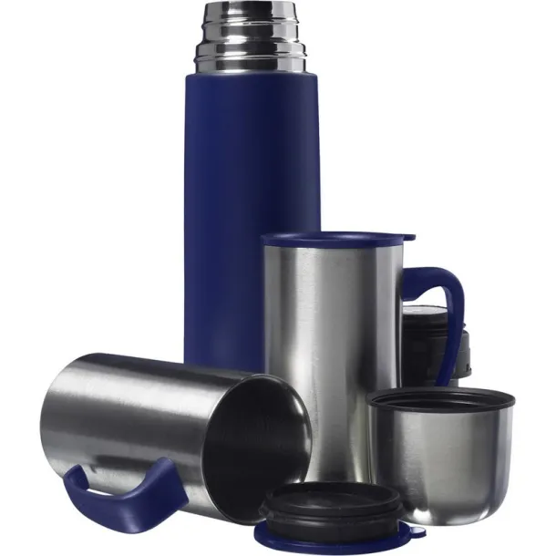  Vacuum flask 475 ml and 2 mugs 265 ml navy blue