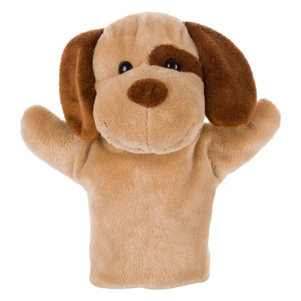 Obie Plush dog, hand puppet light brown