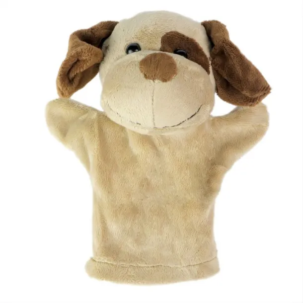 Obie Plush dog, hand puppet light brown