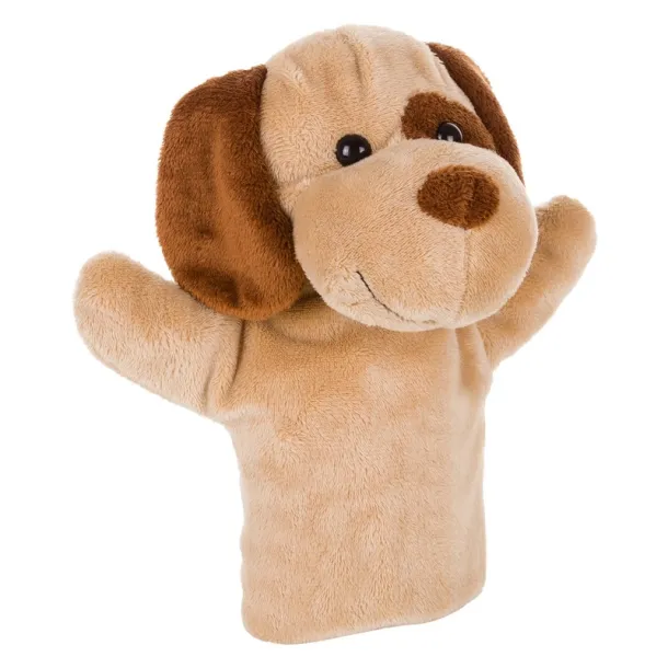 Obie Plush dog, hand puppet light brown