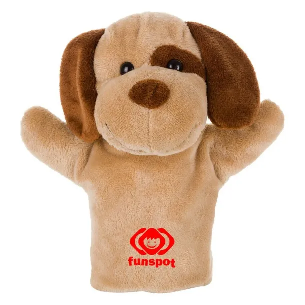 Obie Plush dog, hand puppet light brown