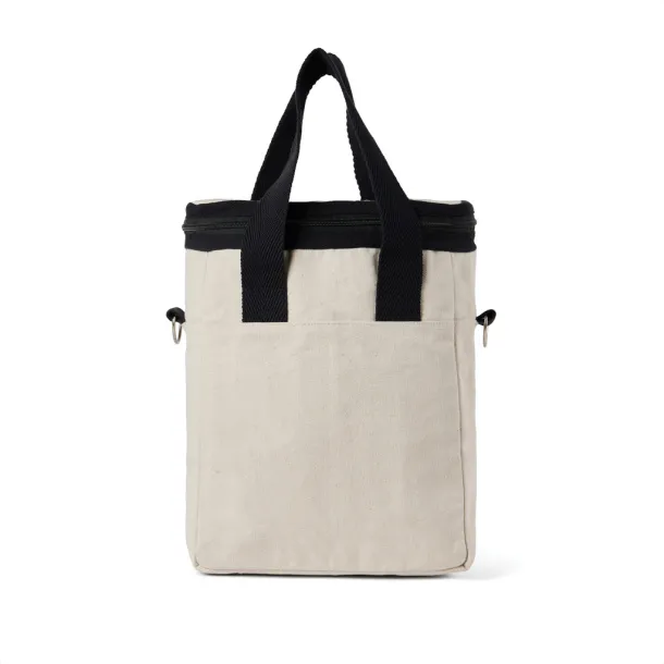  VINGA Volonne AWARE™ recycled canvas cooler tote bag - Vinga off white, black Black