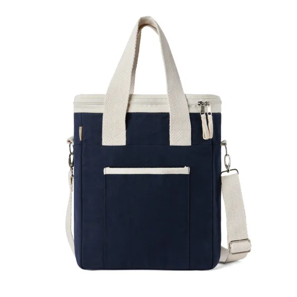  VINGA Volonne AWARE™ recycled canvas cooler tote bag - Vinga blue, off white 11-0606 TPG