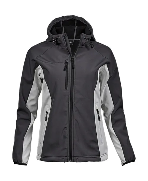  Ladies Hooded Lightweight Performance Softshell - Tee Jays Tamno siva Off White