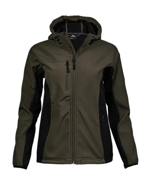  Ladies Hooded Lightweight Performance Softshell - Tee Jays Maslinasta Black