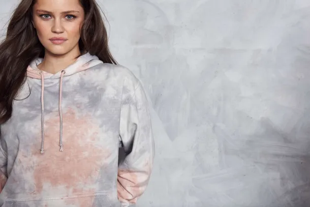  Tie-dye hoodie - Just Hoods Grey Pink Marble