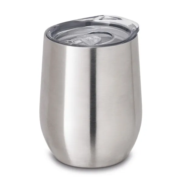 RONDE putna šalica, 400 ml Satin silver