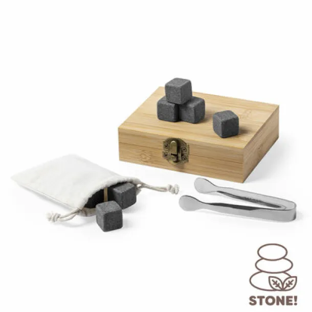  Drinks set, cooling drink cubes and tongs neutral