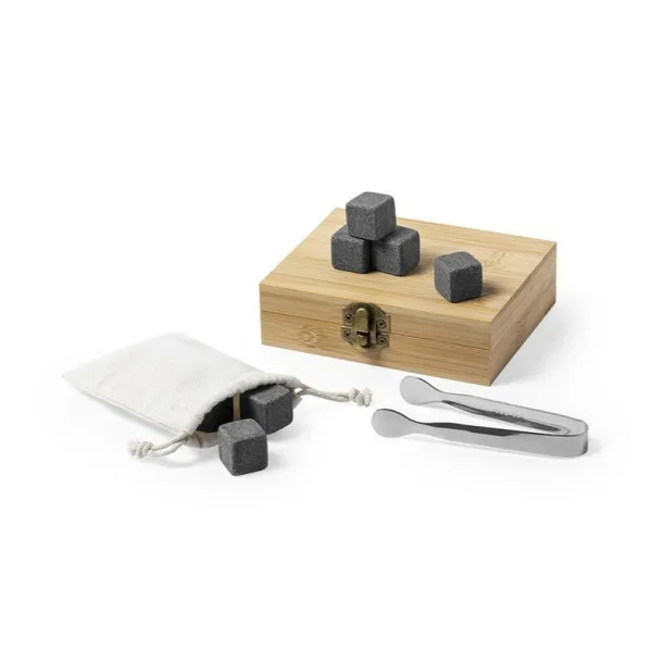  Drinks set, cooling drink cubes and tongs neutral