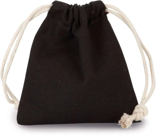  COTTON BAG WITH DRAWCORD CLOSURE - SMALL SIZE - Kimood Black
