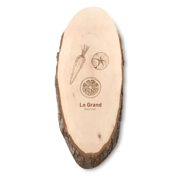 ELLWOOD RUNDAM Oval wooden board with bark Wood