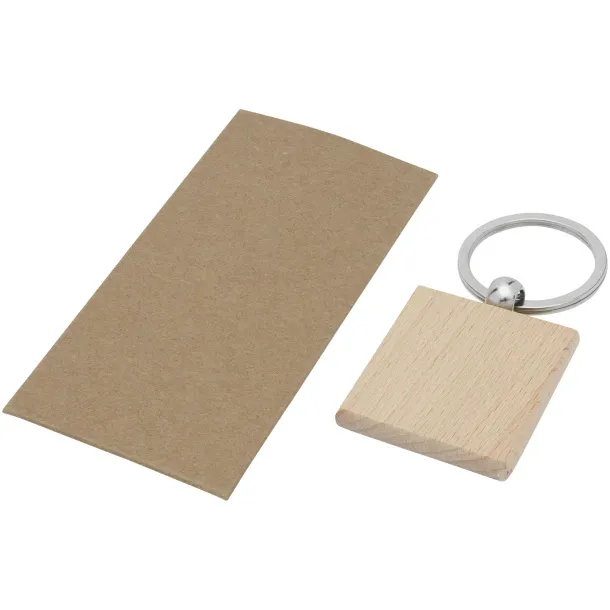 Gioia beech wood squared keychain Natural